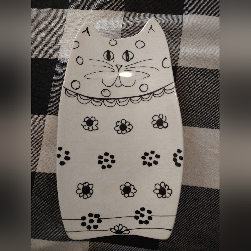 Mancer cat dish or spoon holder. Made in Italy